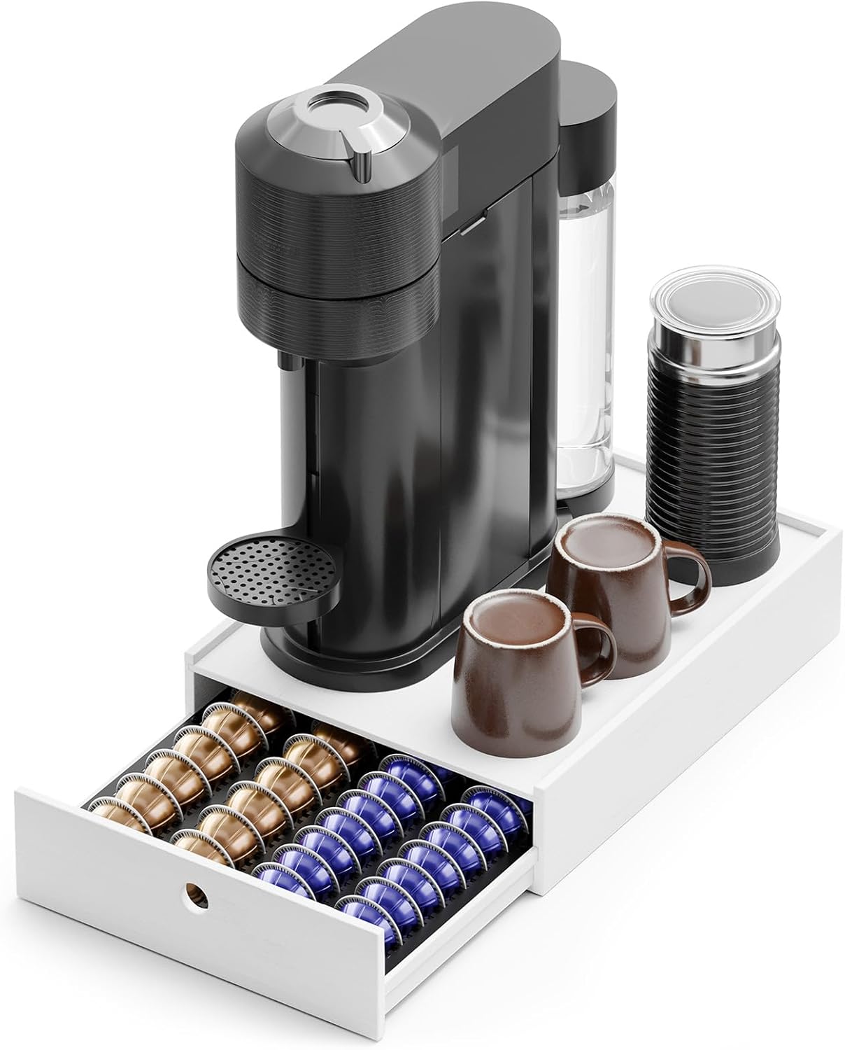 SpaceAid Bamboo Coffee Pod Holder Drawer for Nespresso Vertuo