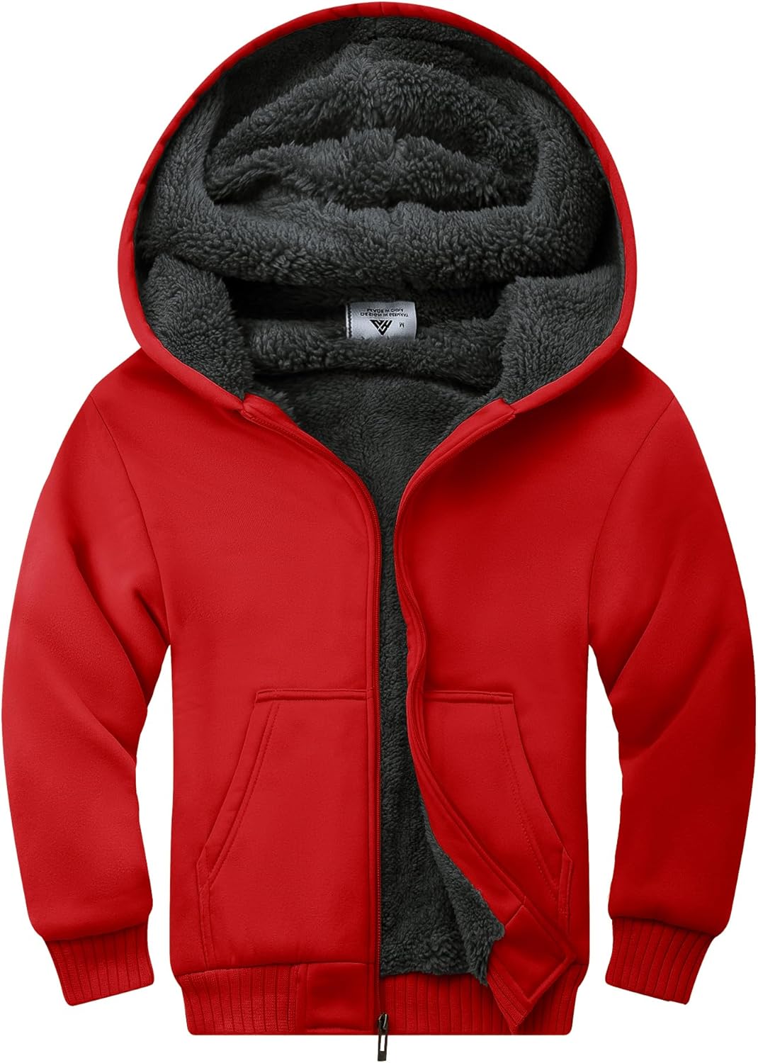 Unisex Fleece Hoodie Sherpa Lined Jacket for Kids Winter Wear