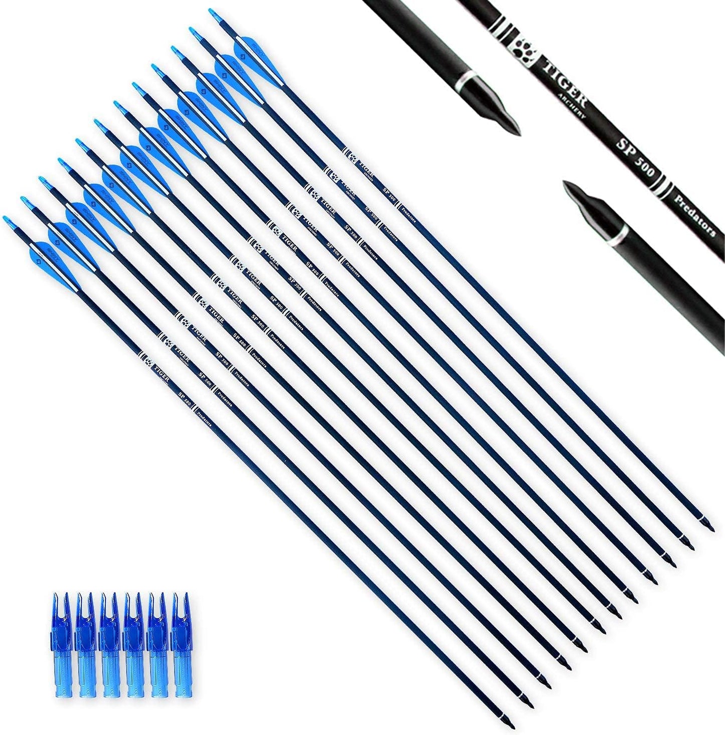 30Inch Carbon Arrow Practice Hunting Arrows for Bows - Pack of 12