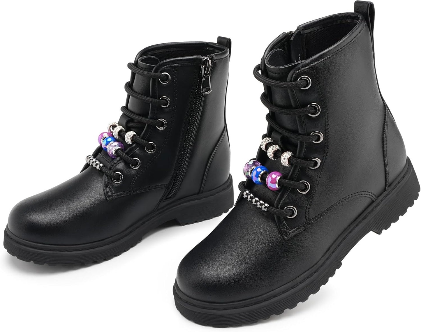 Stelle Kids Boots Toddler Girl Combat Ankle Boots with Zipper