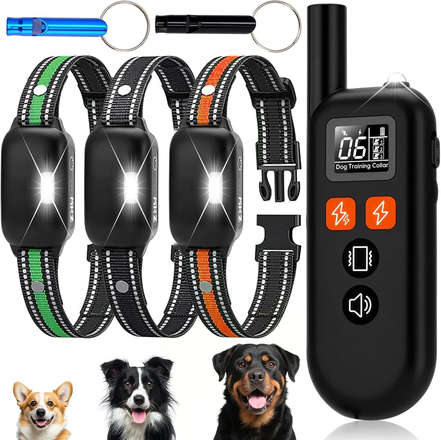 3 Dog Shock Collar with Remote for Training Small to Large Dogs