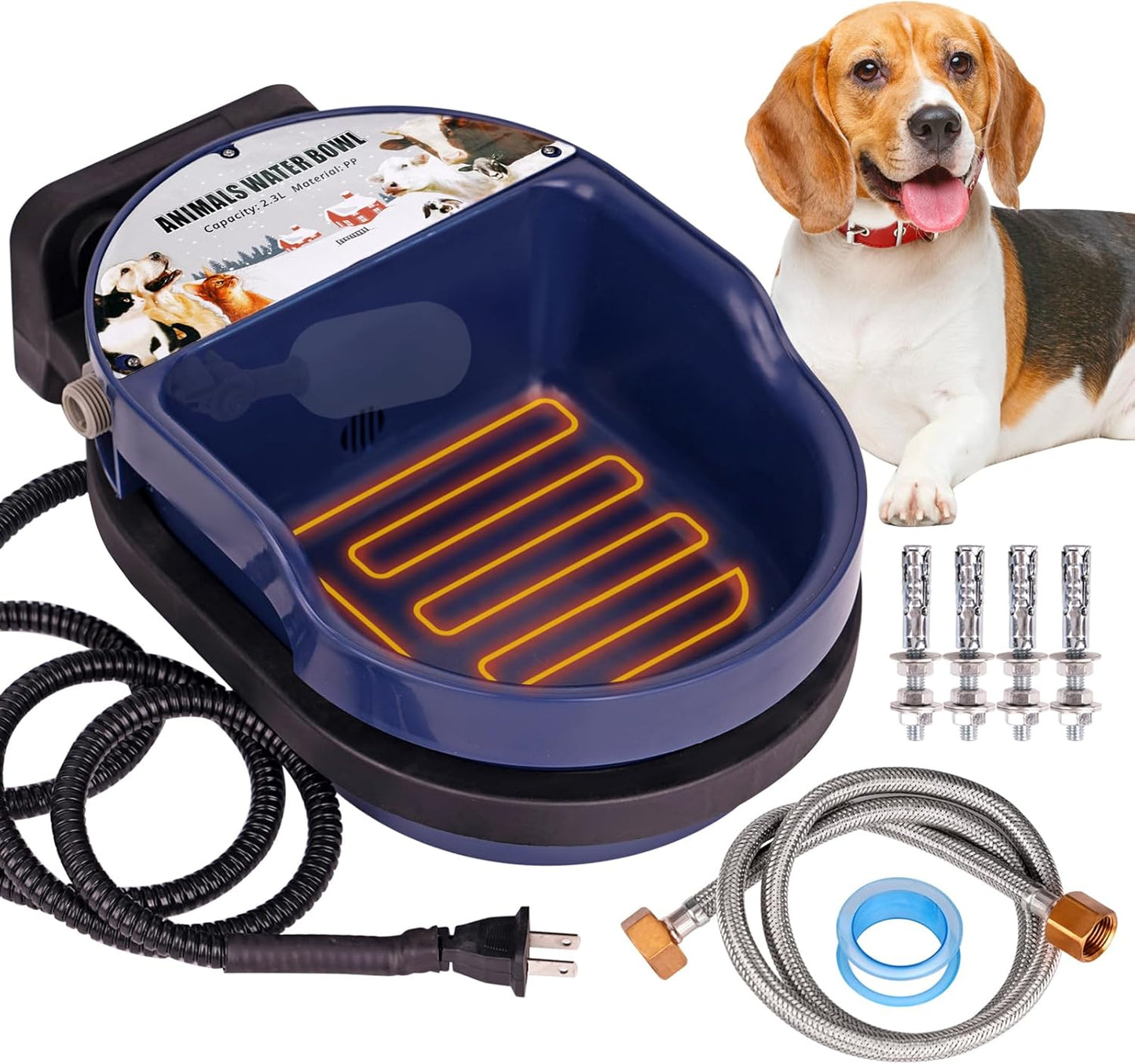 Large Breed Heated Pet Waterer for Outdoor Use