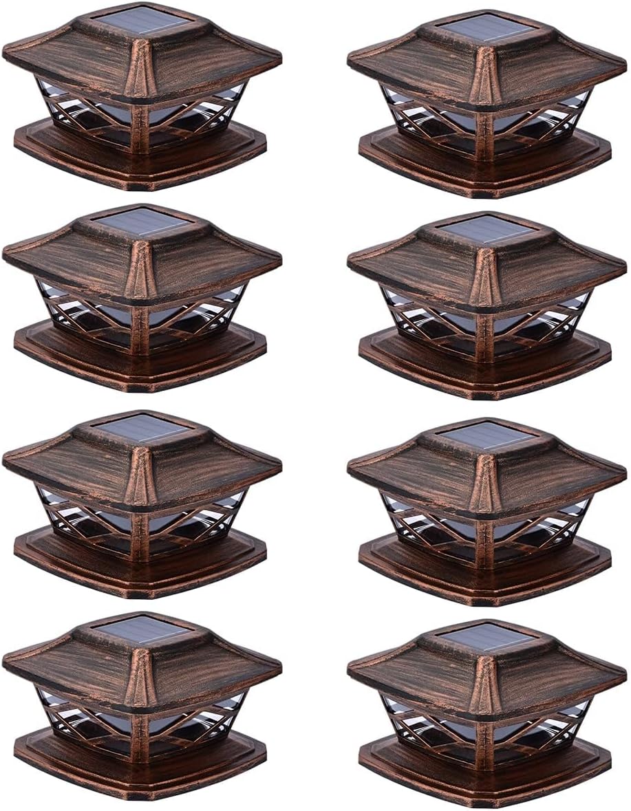 TWINSLUXES Solar Post Lights Outdoor - Waterproof LED Cap Lights
