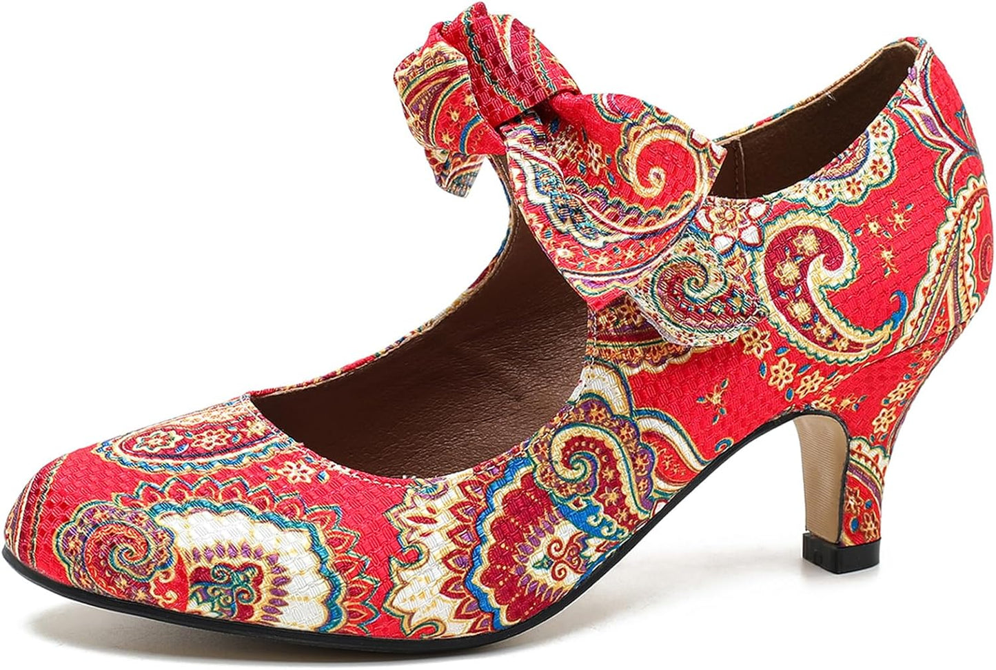Stylish Bow Heels for Women - Mary Jane Kitten Heel Pumps