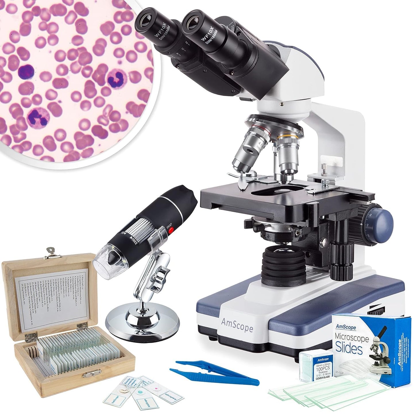 AmScope B120 Series Binocular Compound Microscope for Students