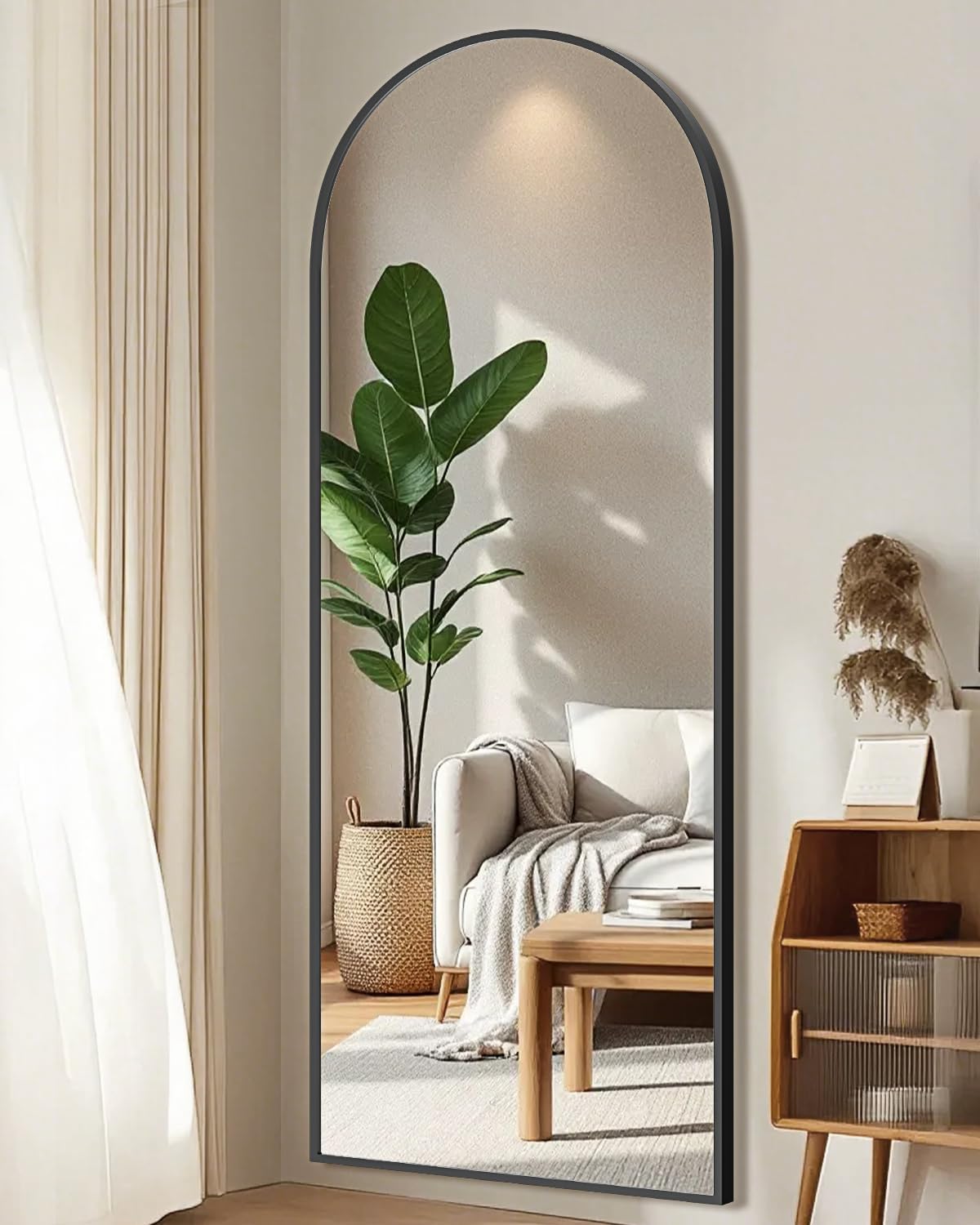 SUNQUEEN 58x19 Floor Mirror Full Length with Arched Design