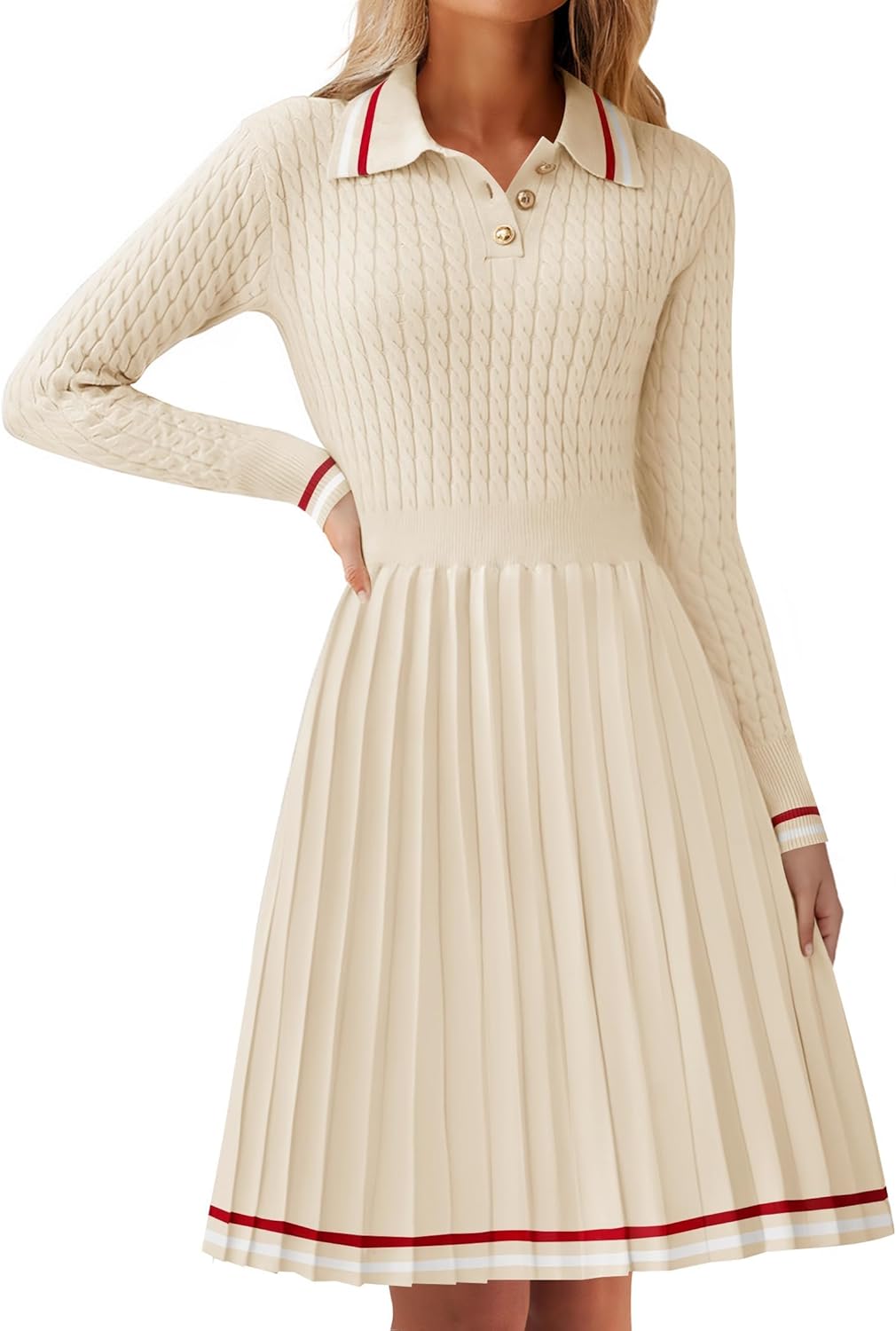 ZESICA Women's Midi Sweater Dress for Fall and Winter Style