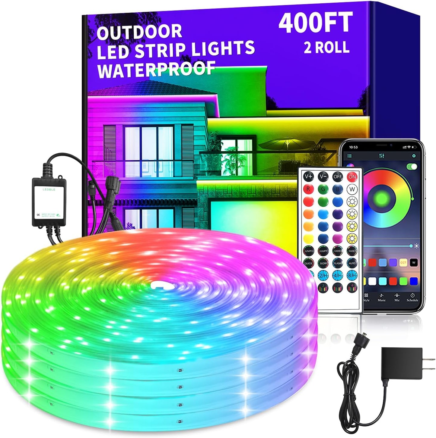 400ft Outdoor Waterproof LED Strip Light for Versatile Use