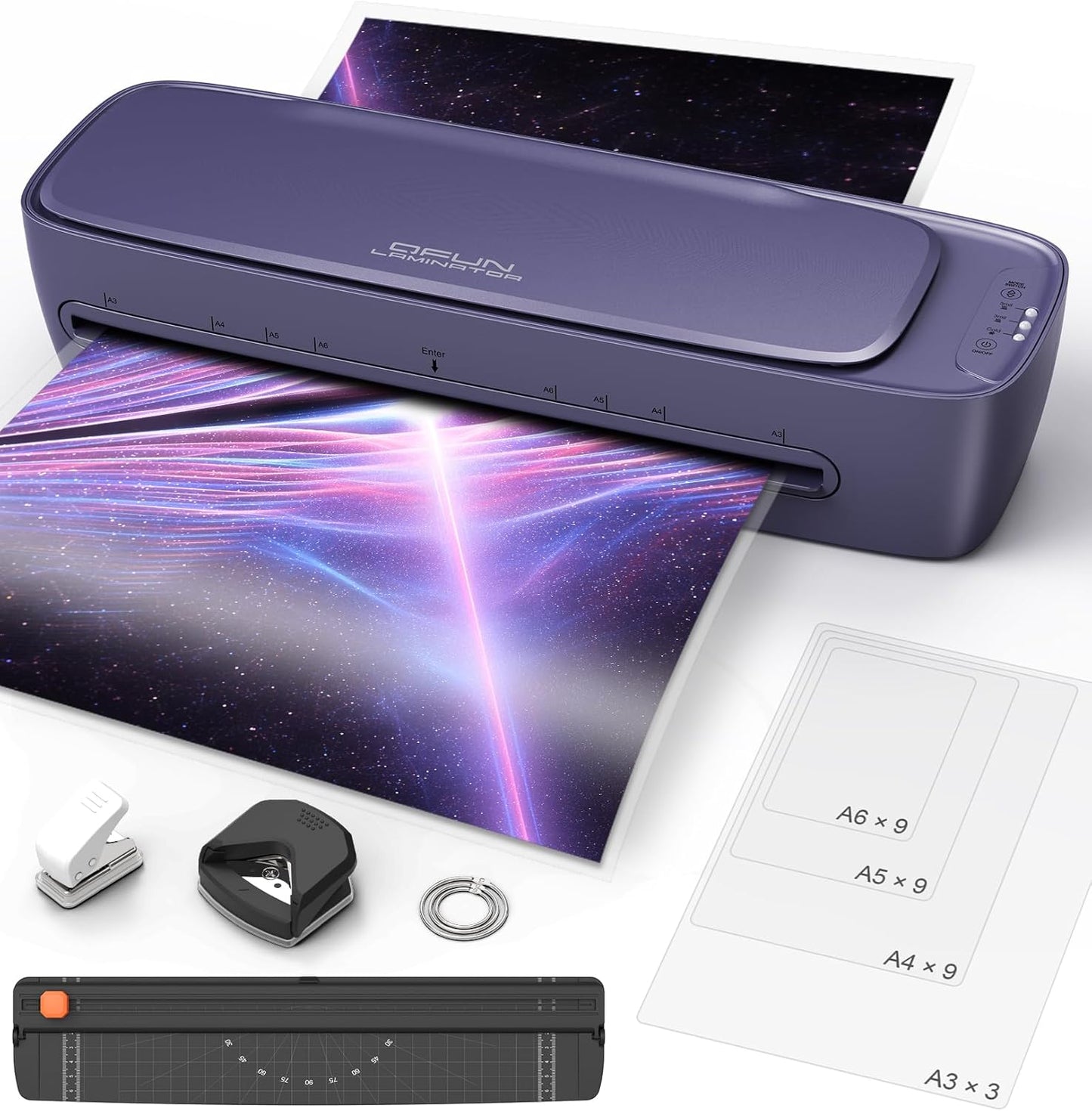 Qfun 13 Thermal Laminator: 9-in-1 Hot & Cold Lamination, Quick Warm-Up, No Jams!