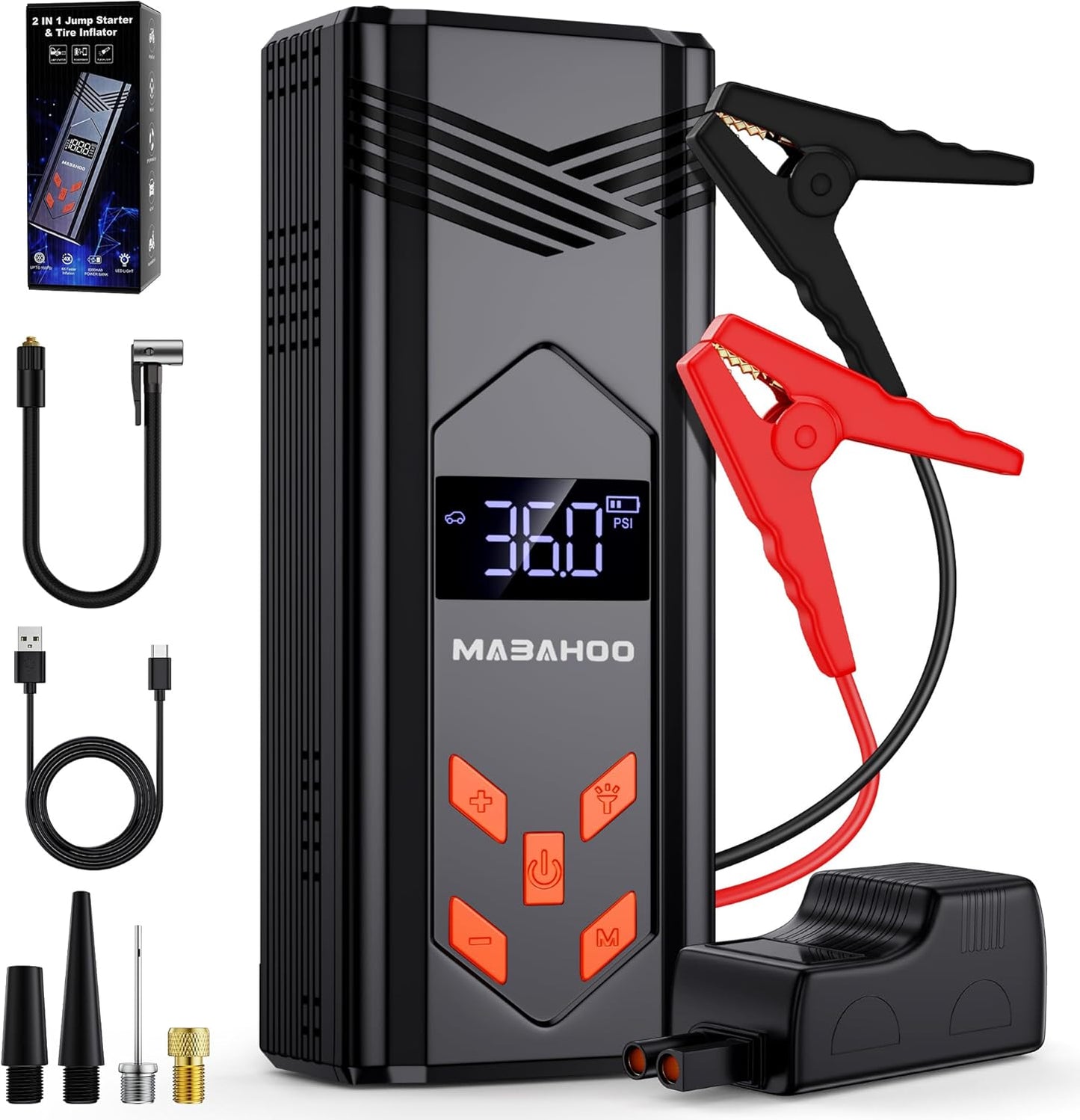 3000A Jump Starter & Air Compressor Combo by Mabahoo