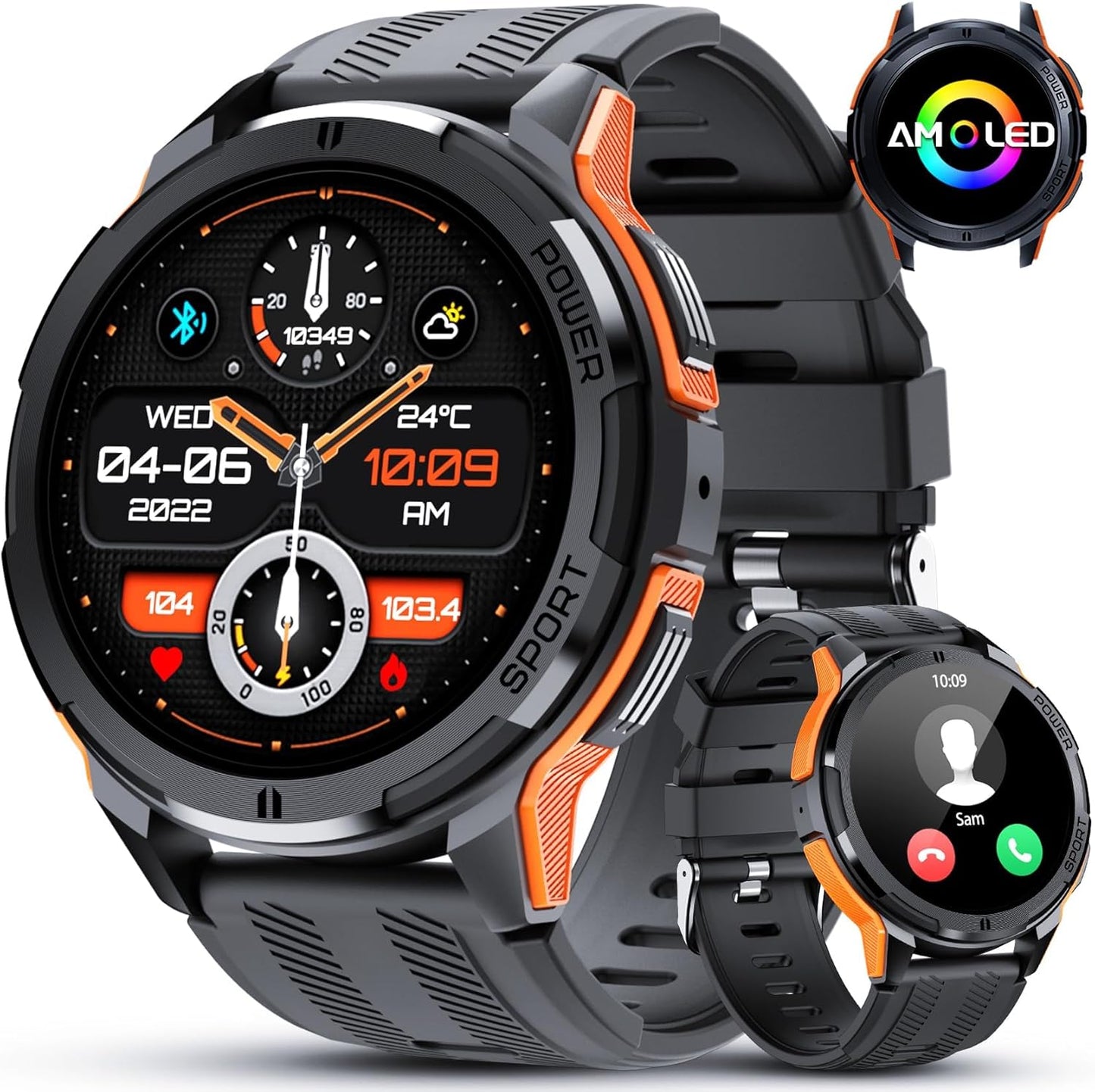 Sienfix Military Smart Watch: 123 Sports Modes, 5ATM Waterproof