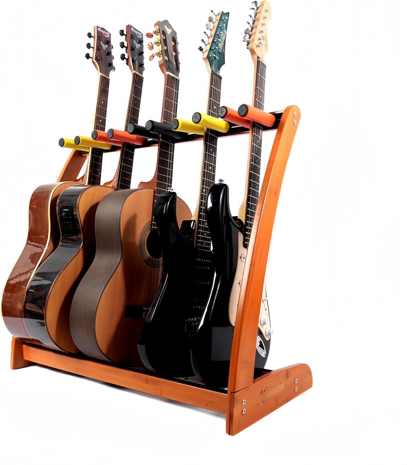 Bamboo Guitar Stand for 9 Guitars by Miwayer