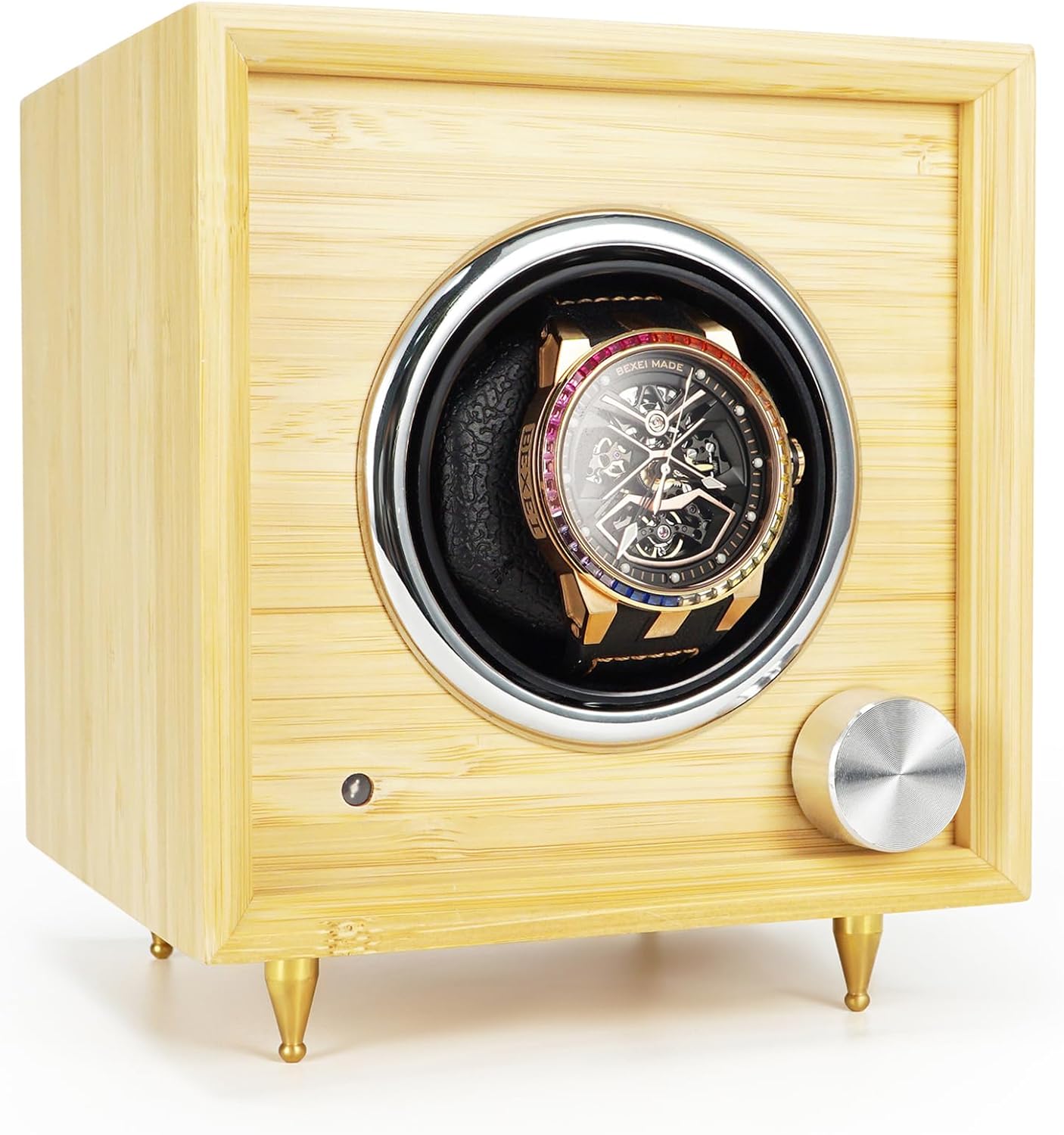 POHO Single Watch Winder: Blue Light, Multi Modes