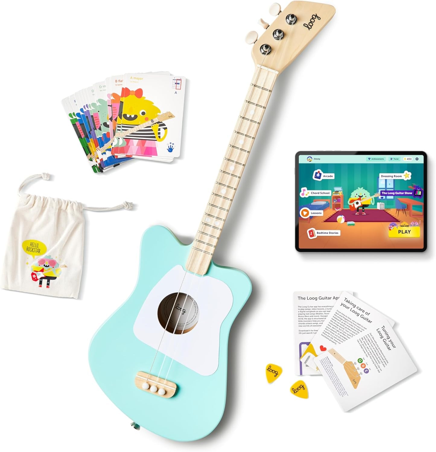 Loog Mini Acoustic Kids Guitar: Easy Learning App Included