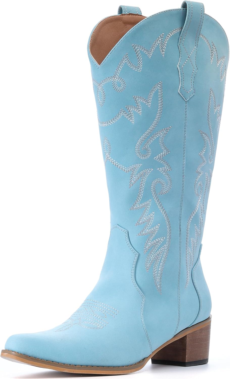 Stylish Pointy Toe Cowgirl Boots for Women - Mid Calf Design