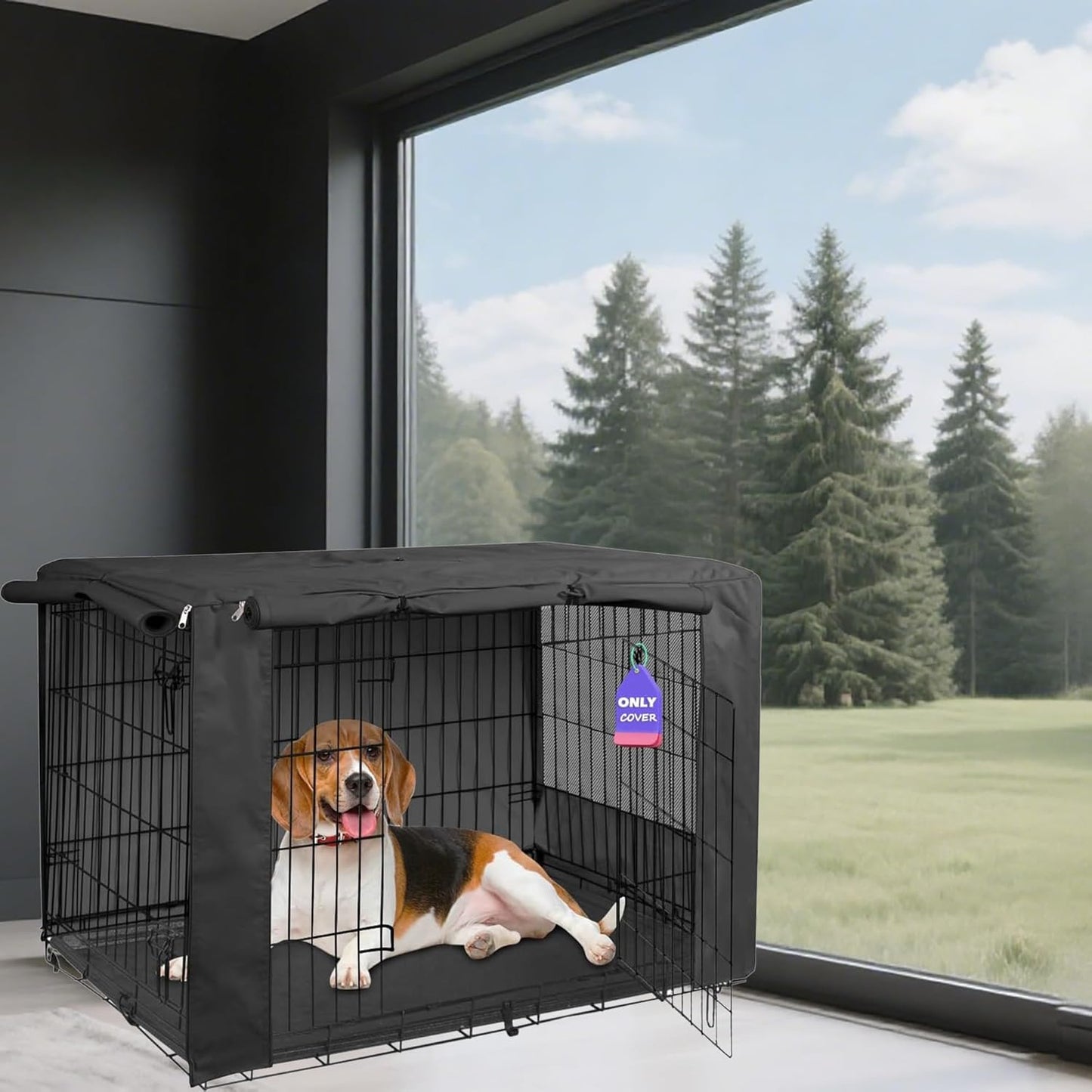 HiCaptain Breathable Dog Crate Cover for 48 Inch Crates