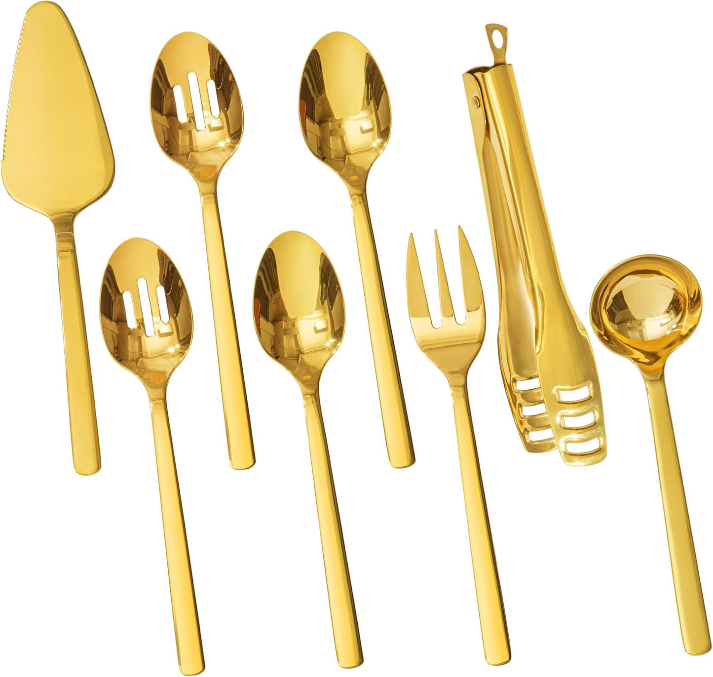 KINGSTONE Large Hostess Gold Serving Utensils Set for Events