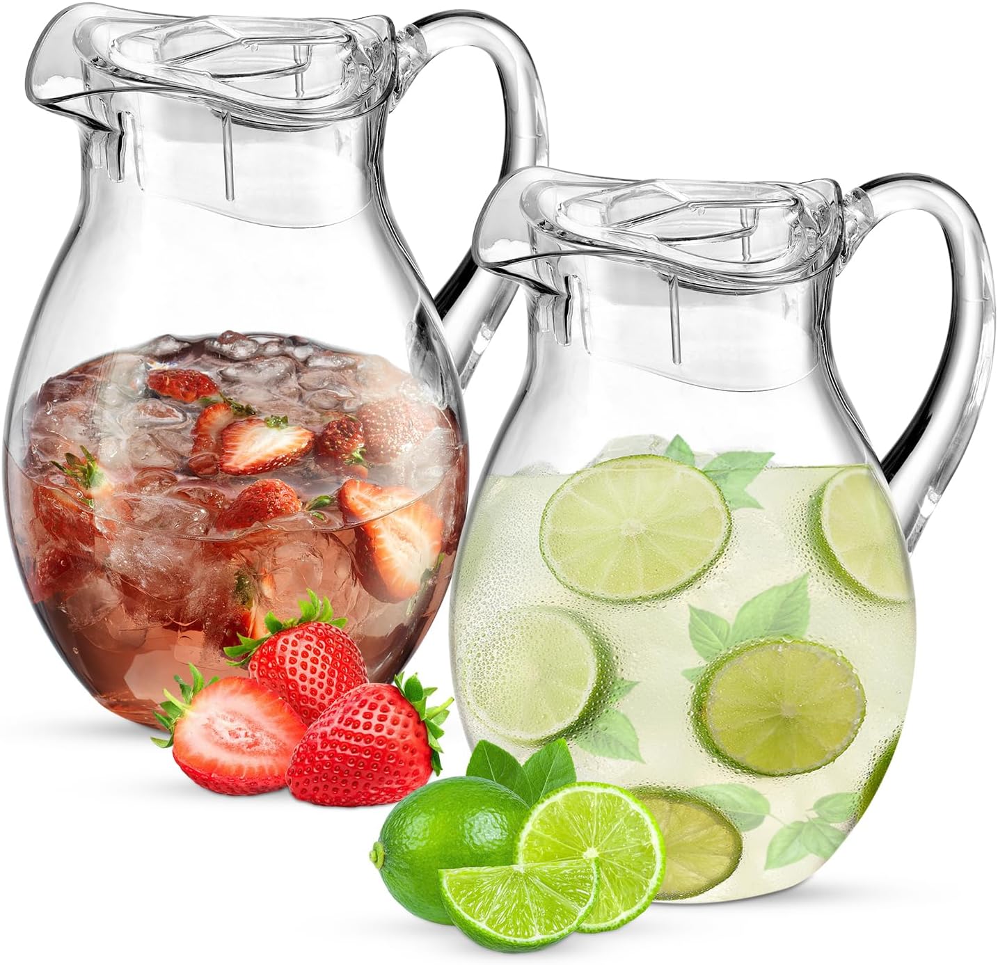 2-Pack Clear Acrylic Water Pitcher for Stylish Serving Needs