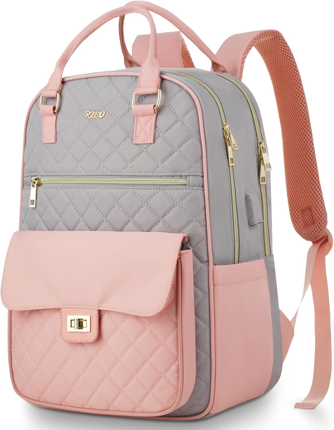 Student Backpack for Teen Girls with USB Charging Port and Pockets