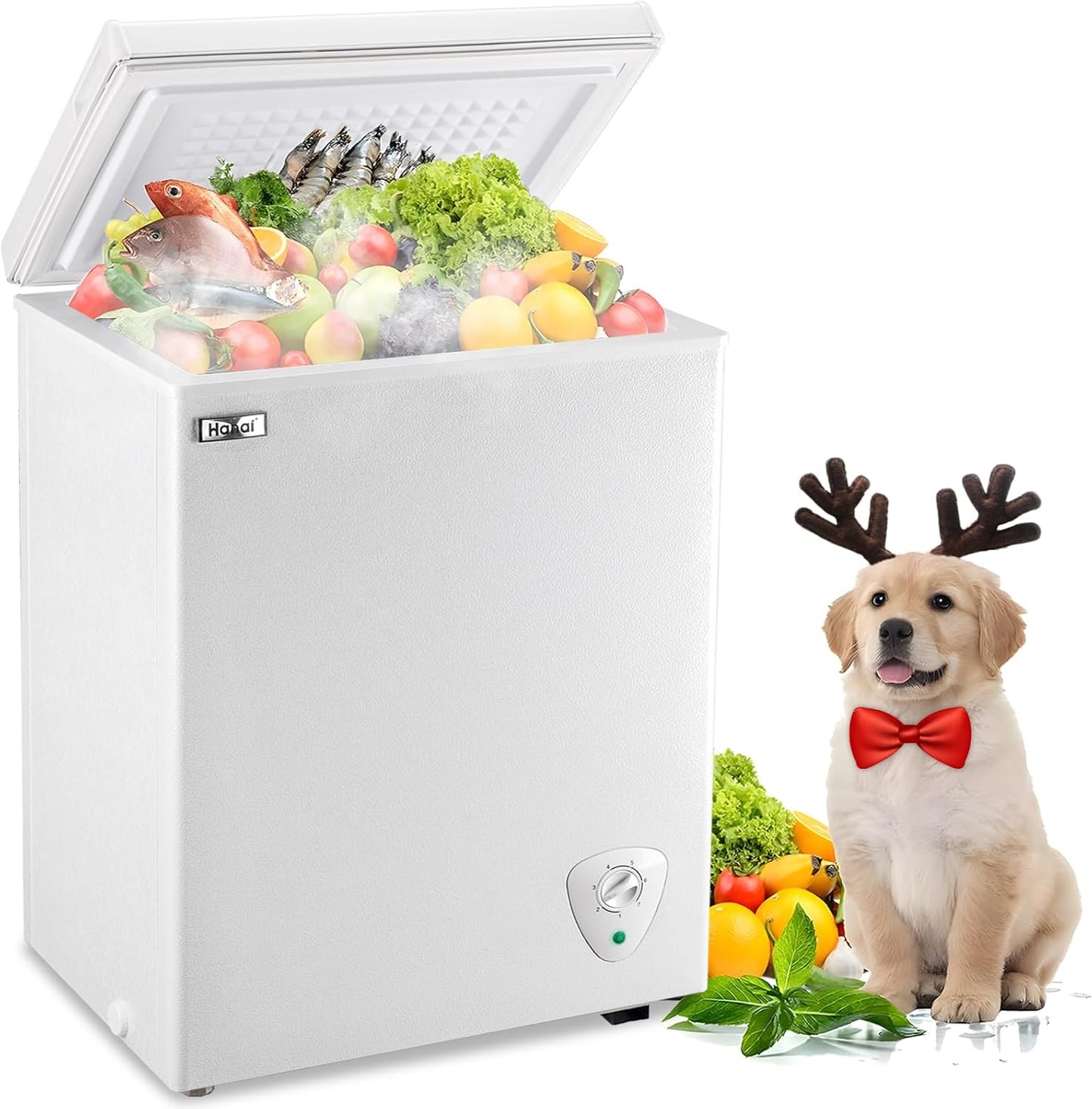 3.5 cu ft Chest Freezer with Adjustable Thermostat for Storage