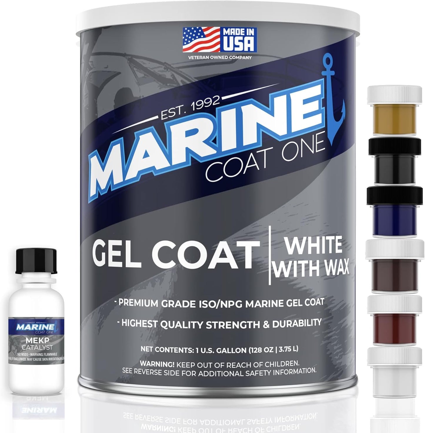 Professional Grade Gel Coat White with Wax for Boats Repair
