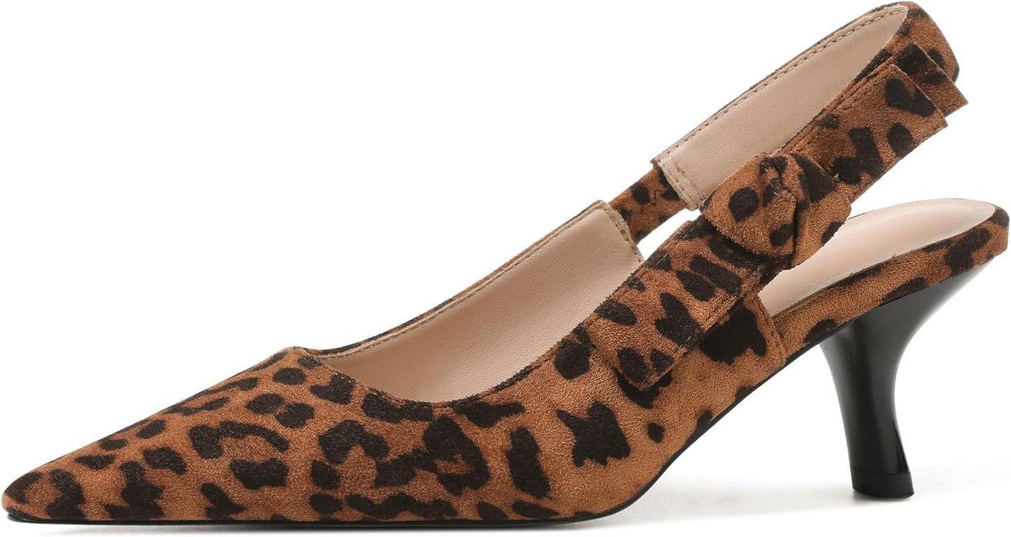 Erocalli Women's Low Kitten Bow Heels for Elegant Occasions