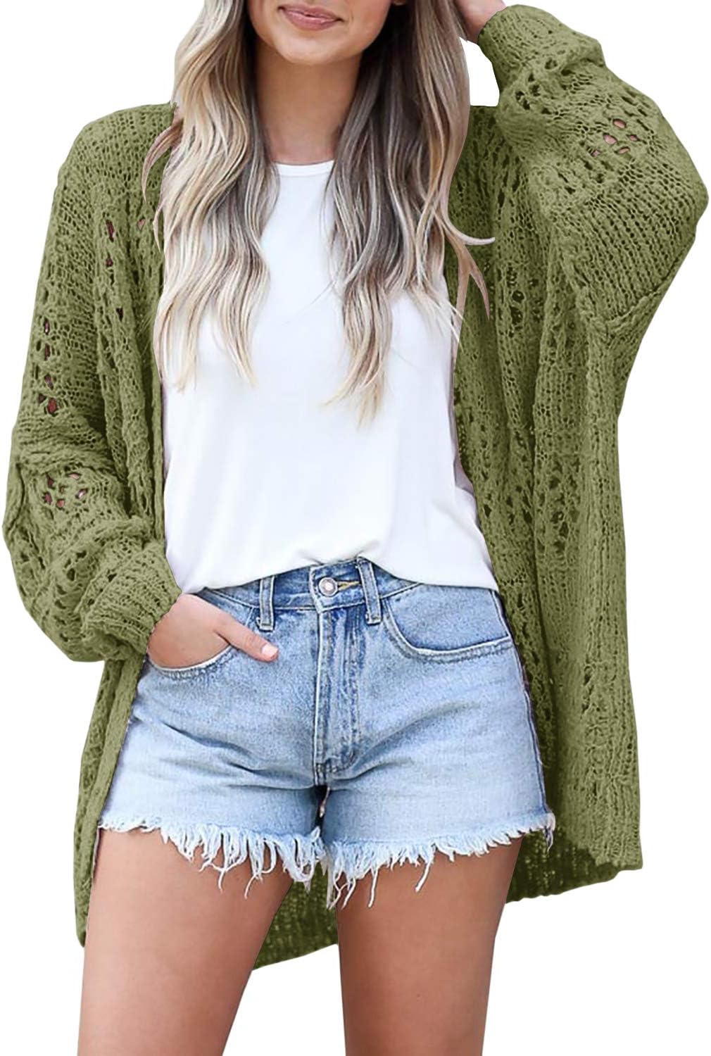 Mafulus Women's Crochet Cardigan Kimono: Lightweight Boho Style