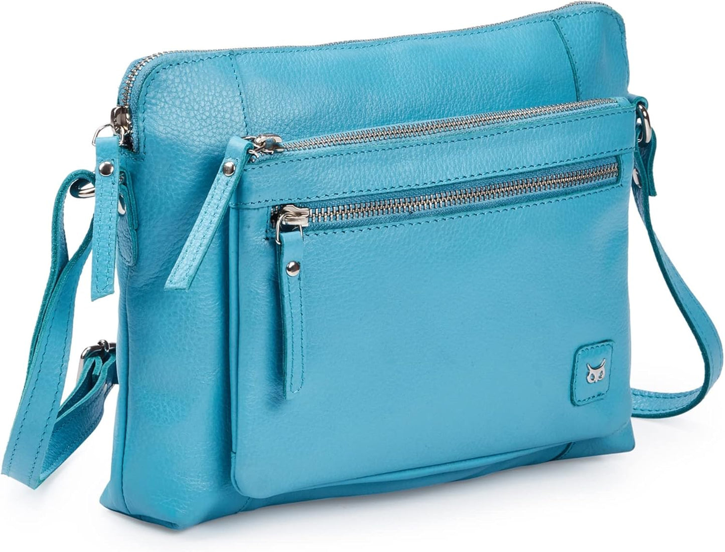 Small Soft Pebbled Real Leather Crossbody Handbag for Daily Use