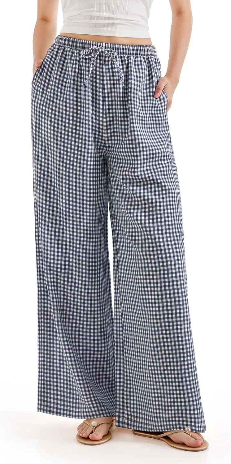 SUUKSESS Women Wide Leg Linen Pants for Summer Comfort