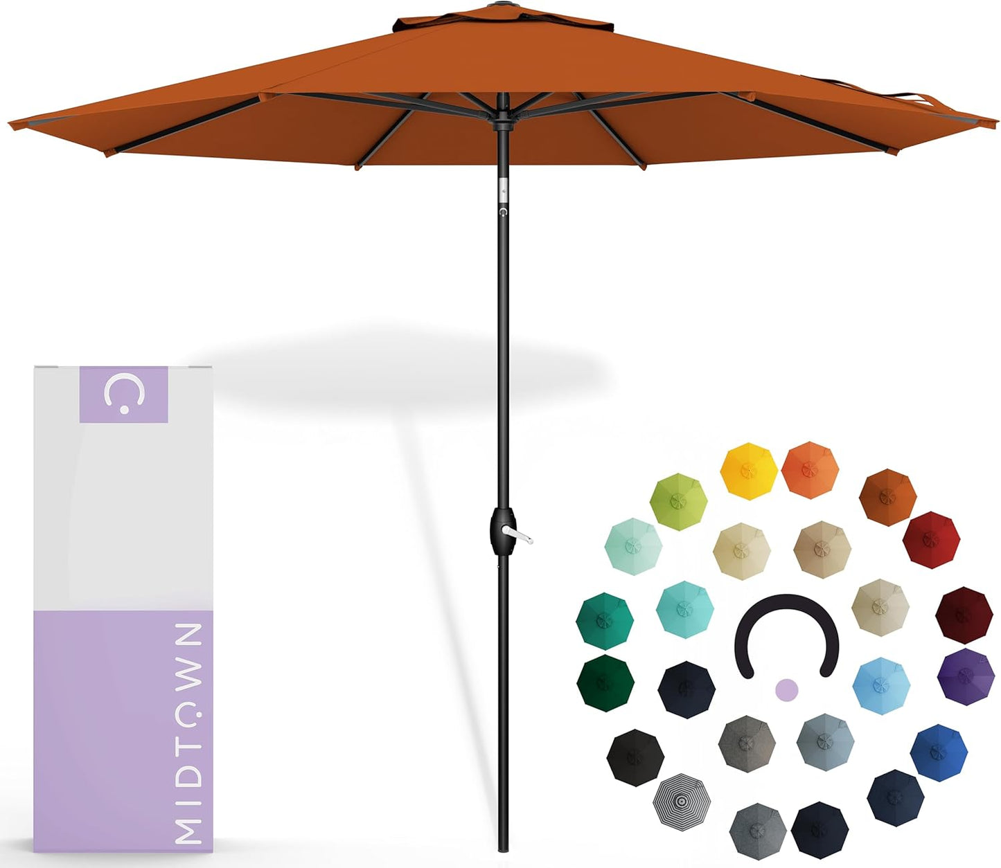 10 Feet Outdoor Umbrella with Sunbrella Fabric for Patios