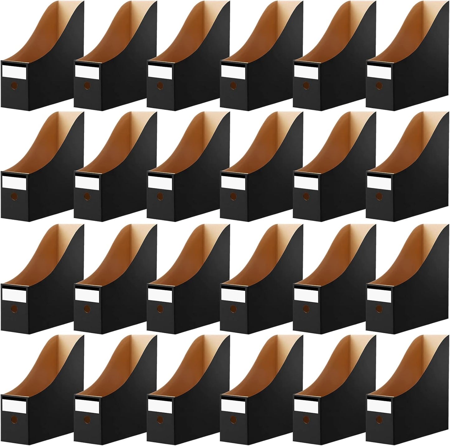 24 Pcs Cardboard Magazine File Holders for Desk Organization