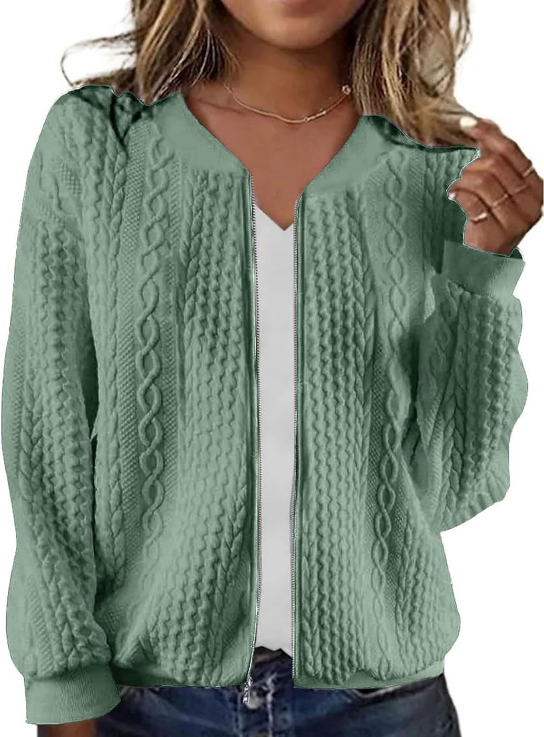 Trendy Zip Up Sweatshirts for Women Casual Outfits Outerwear