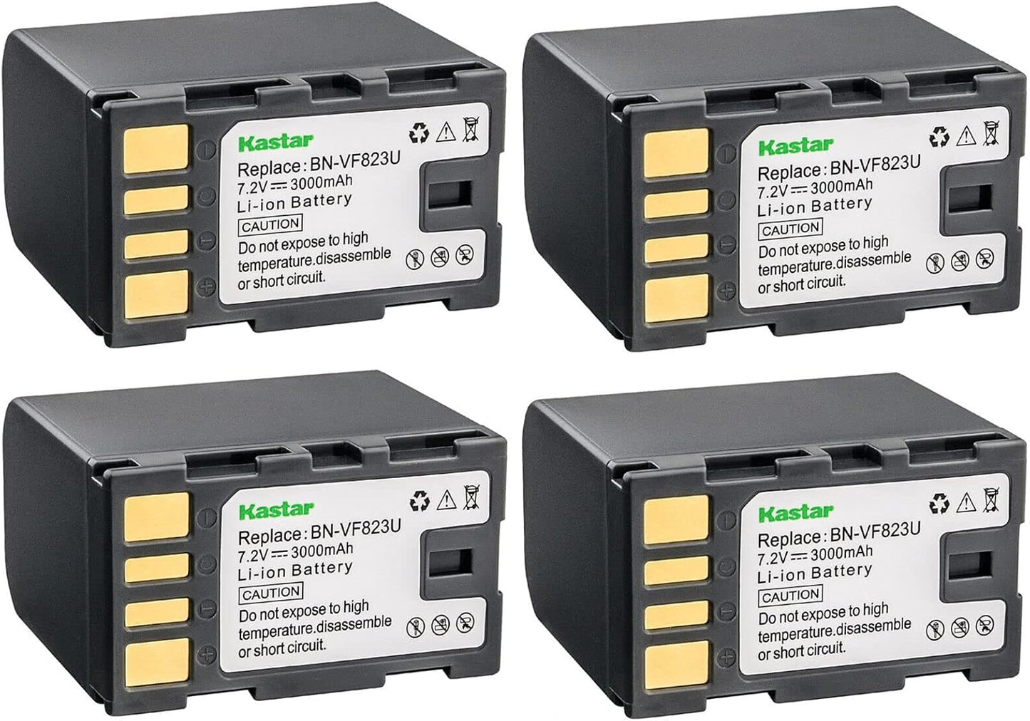 Kastar BN-VF823 Battery 4-Pack for JVC Cameras - High Capacity
