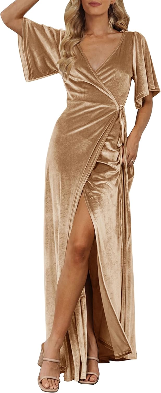 Elegant Velvet Maxi Dress for Weddings and Formal Events