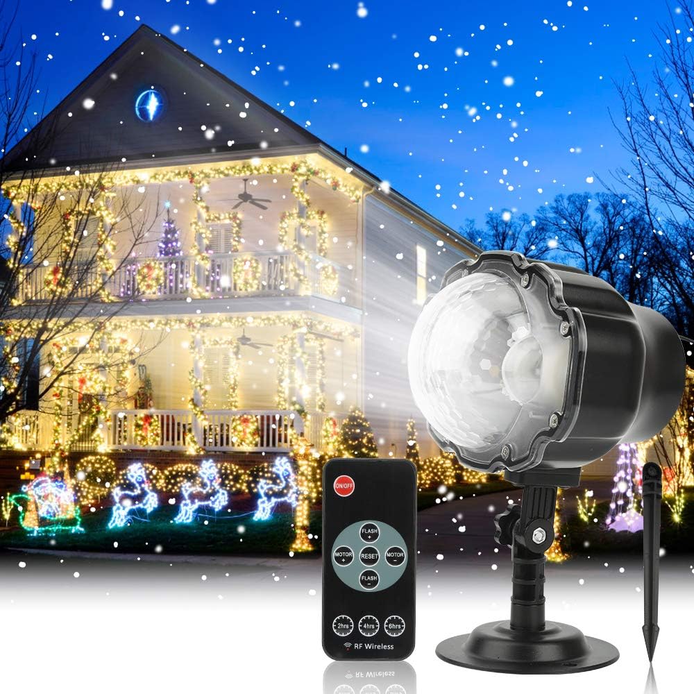 Waterproof Snowfall LED Projector - Brighten Holidays!