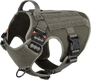 ICEFANG Tactical Dog Harness with Metal Buckles for Control
