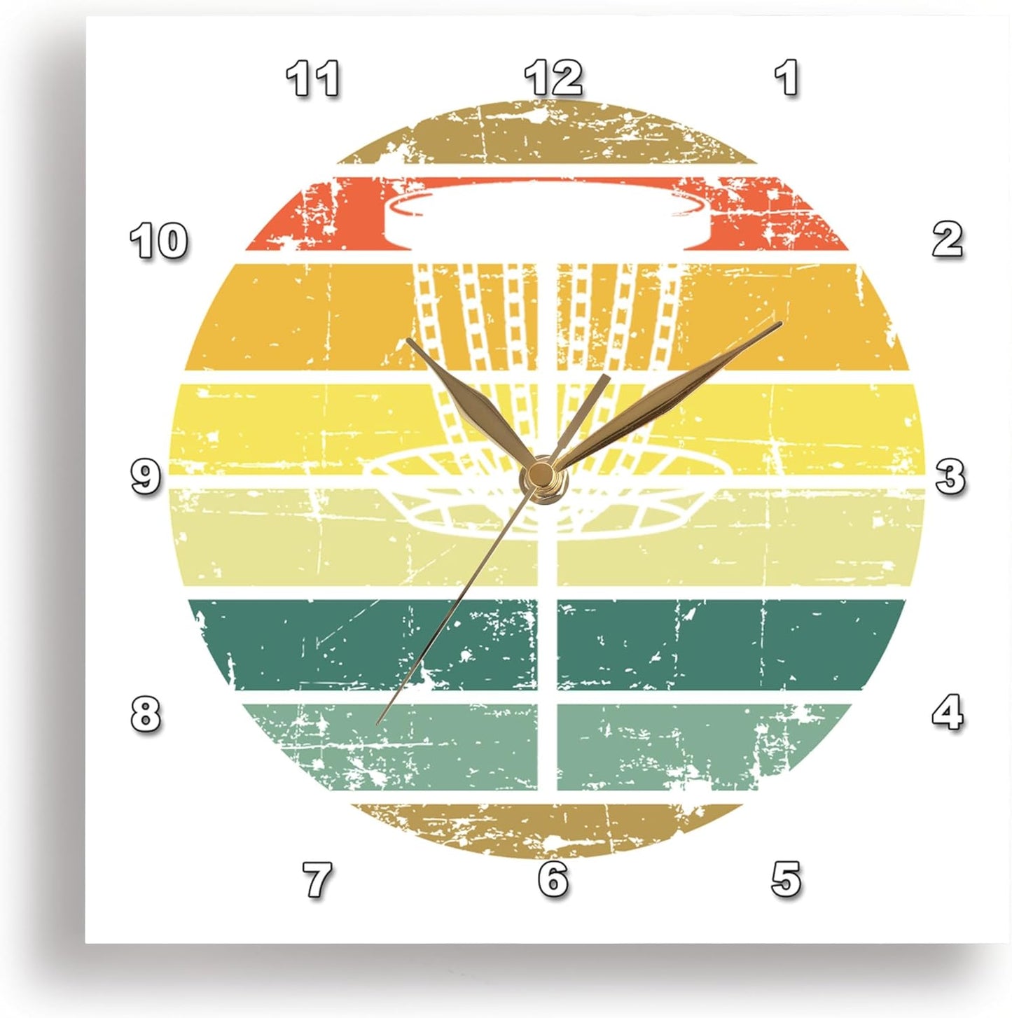 Silent 3dRose 15 White Disc Golf Basket Wall Clock