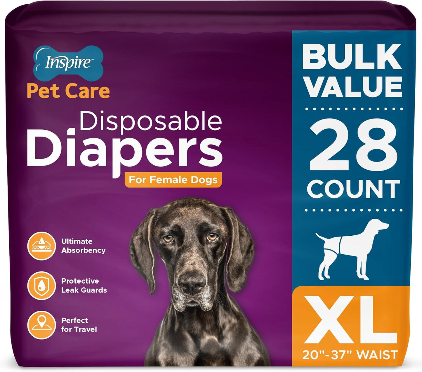 X-Large Dog Diapers for Female Dogs | Bulk Value for Incontinence & Heat