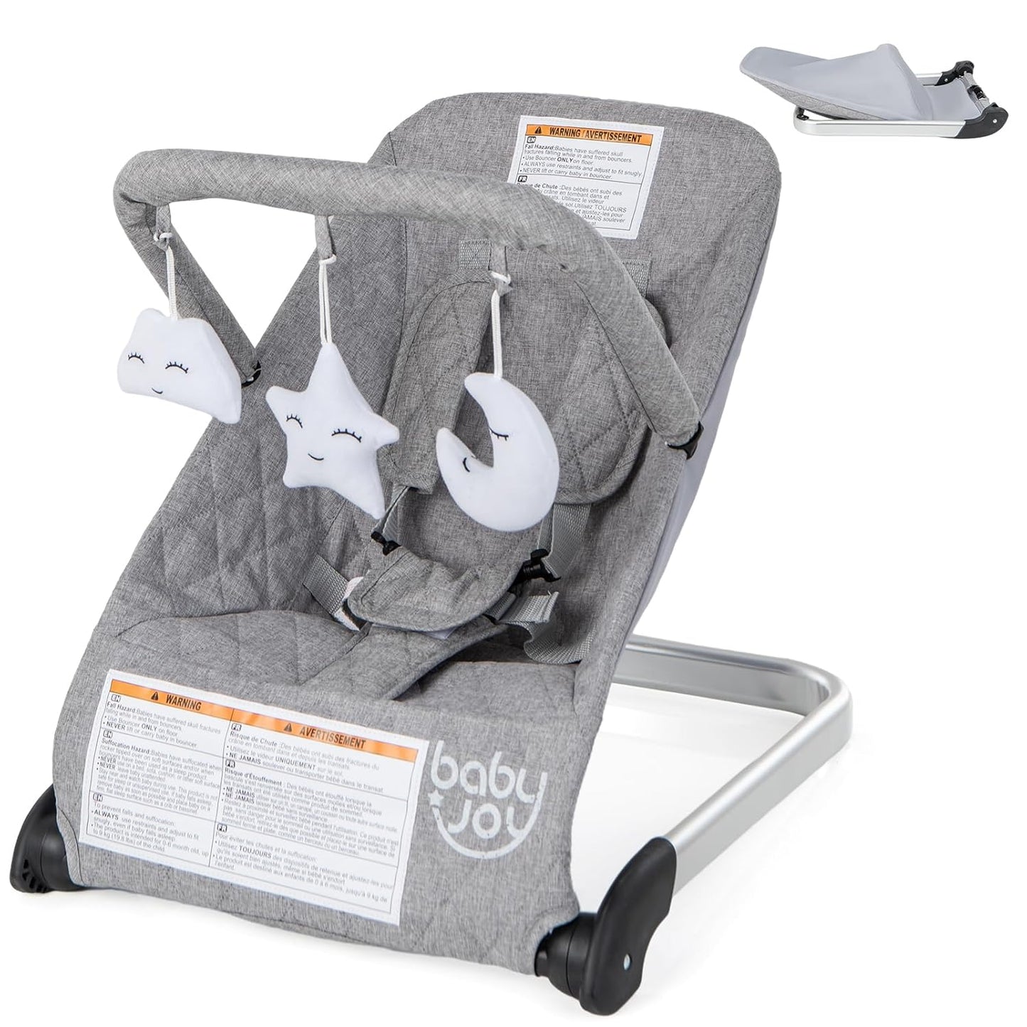 BABY JOY Foldable Baby Bouncer, Safe & Portable!