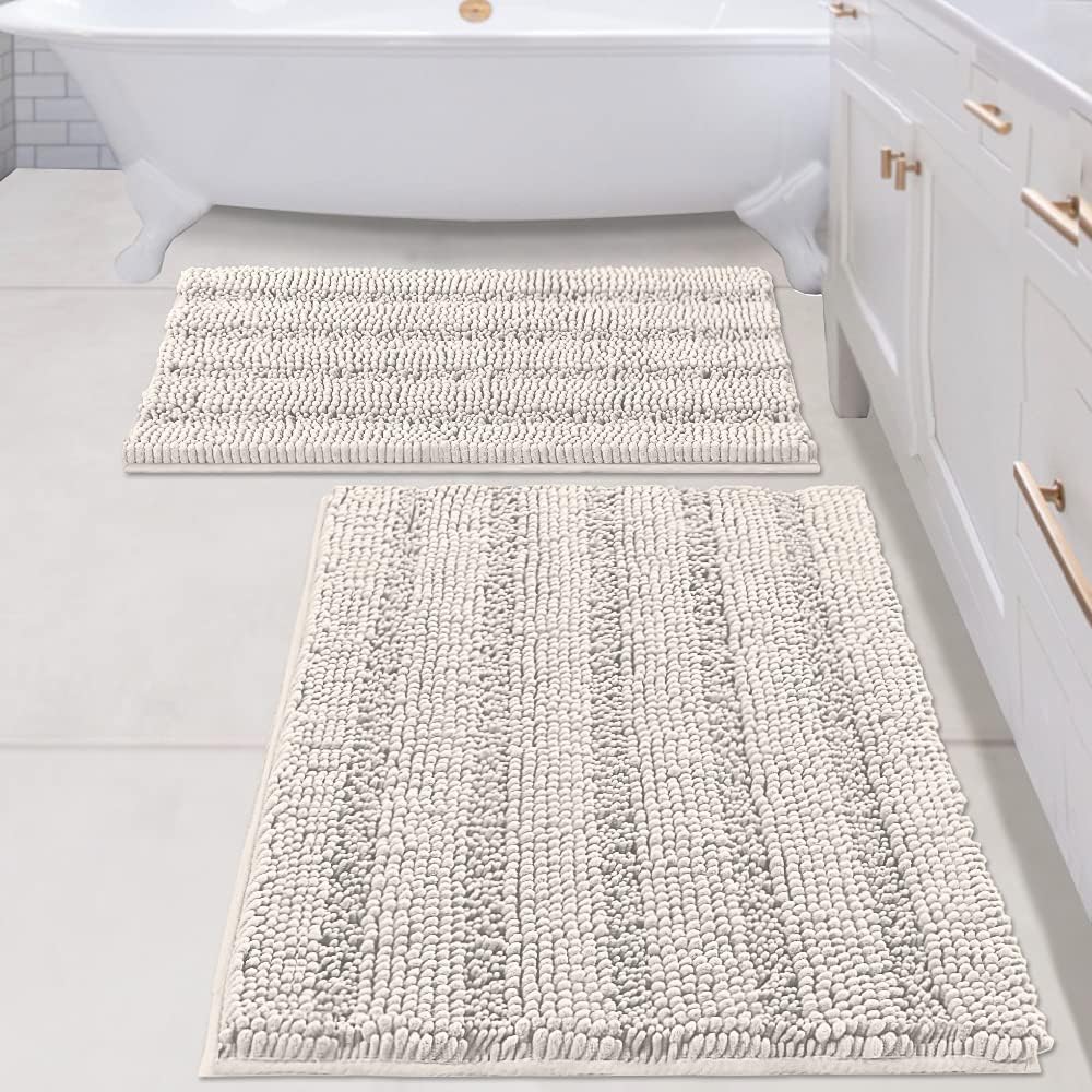 H.VERSAILTEX 2 Piece Bathroom Set - Super Absorbent Chenille Mats