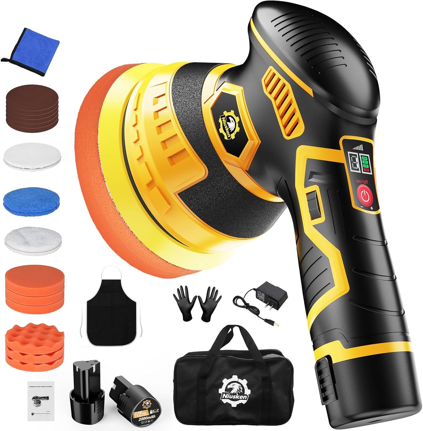 5 Inch Cordless Car Buffer & Polisher Kit for Easy Detailing