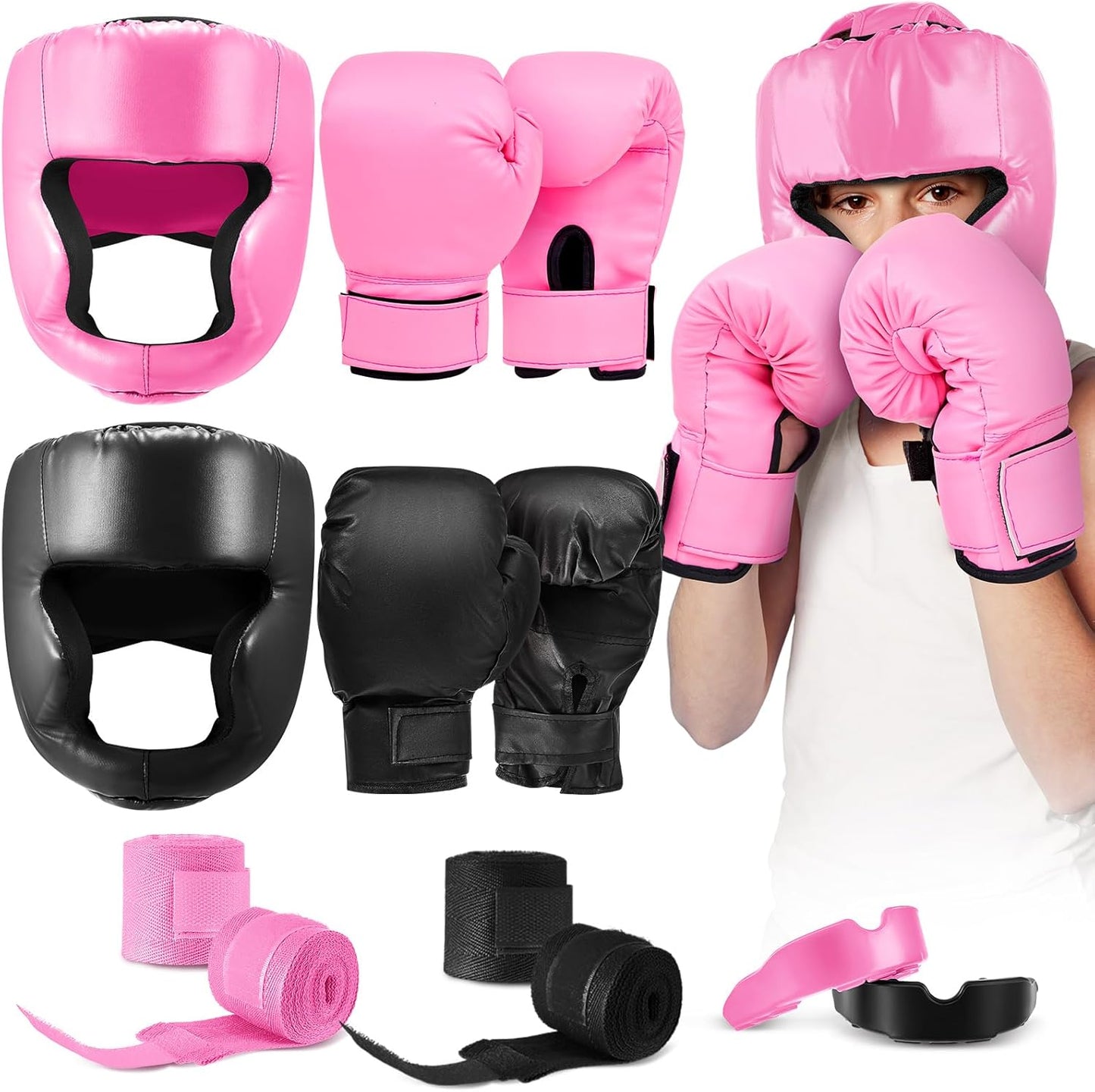 Kanayu 12 Pcs Kids Boxing Equipment Set for Beginners Ages 6-18