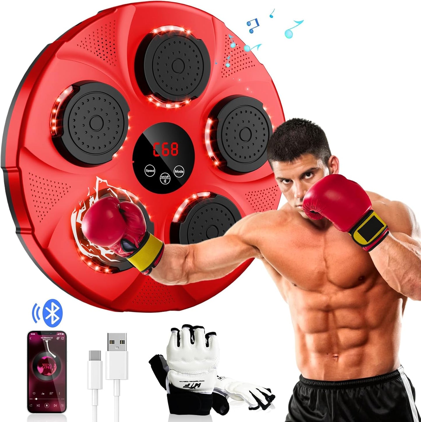 Bluetooth Music Boxing Machine - 9 Speeds, Home Workout Fun!