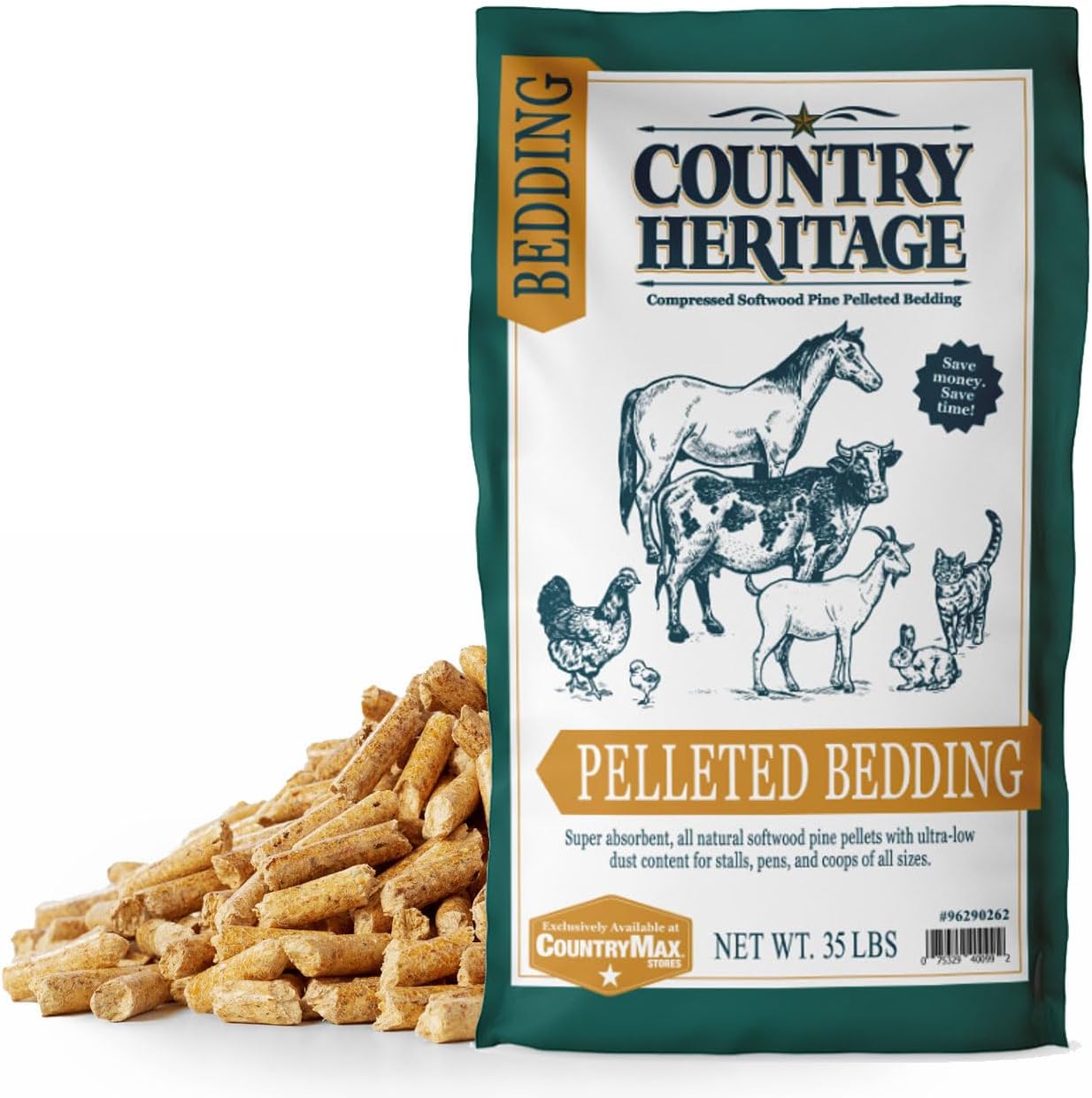 Country Heritage Premium Low Dust Pelleted Bedding for Animals