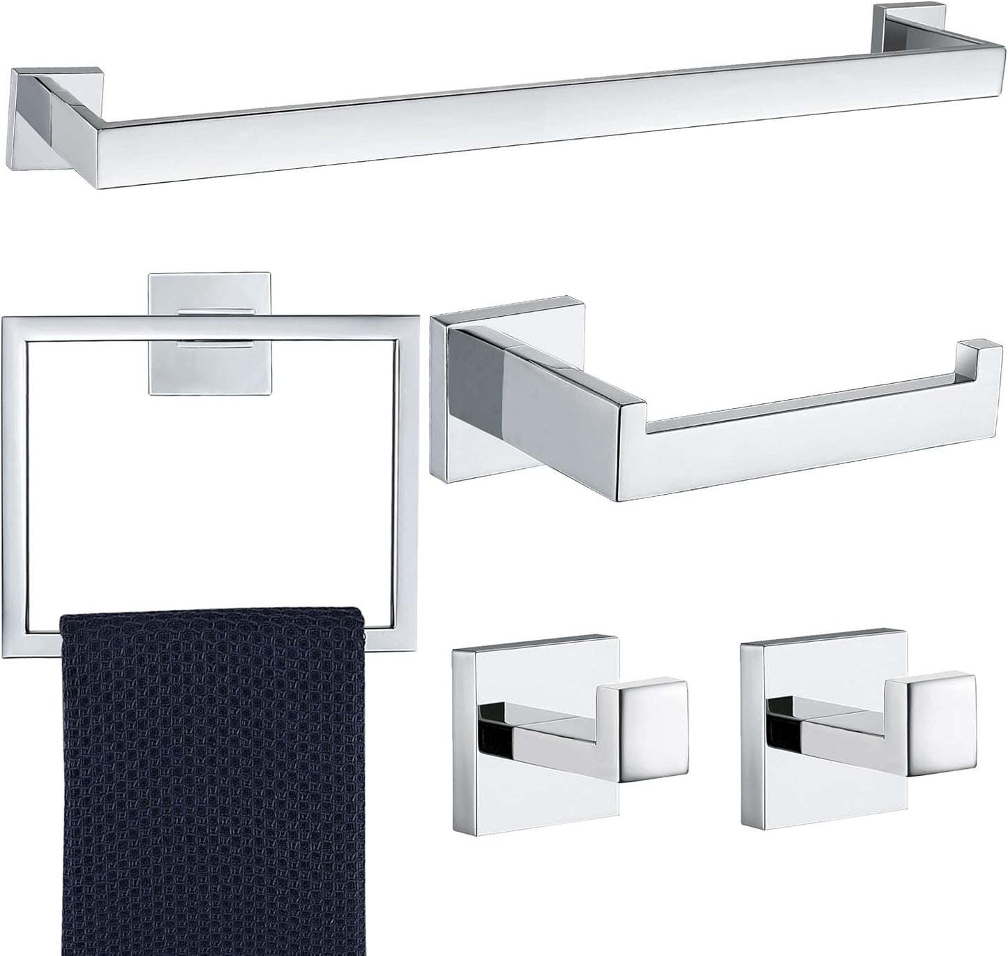 5 Pieces Bathroom Hardware Accessories Set for Modern Spaces
