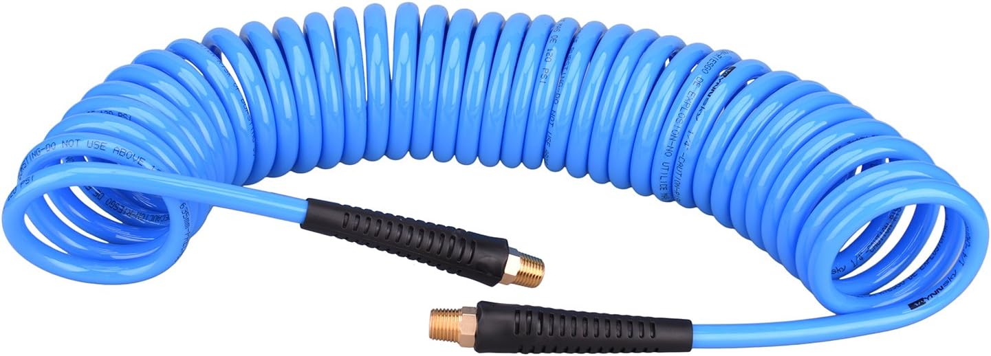 WYNNsky 25ft Coiled Air Hose for Easy Maneuverability