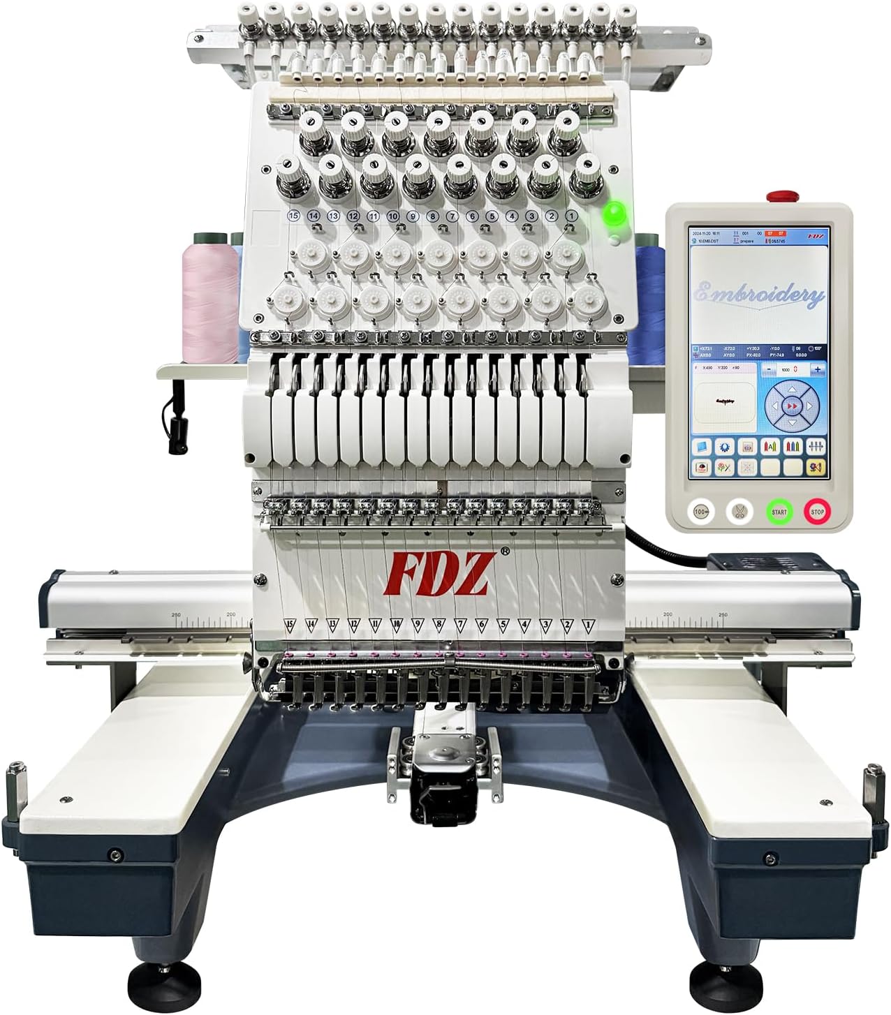 15-Needle Embroidery Machine: Max Speed 1200SPM, 3D Cap & T-shirt Embroidery - Home & Commercial