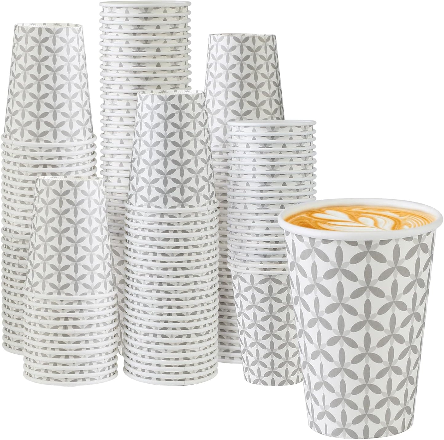 Lamosi 180 Pack 12 oz Disposable Coffee Cups - Leakproof for On-the-Go Enjoyment