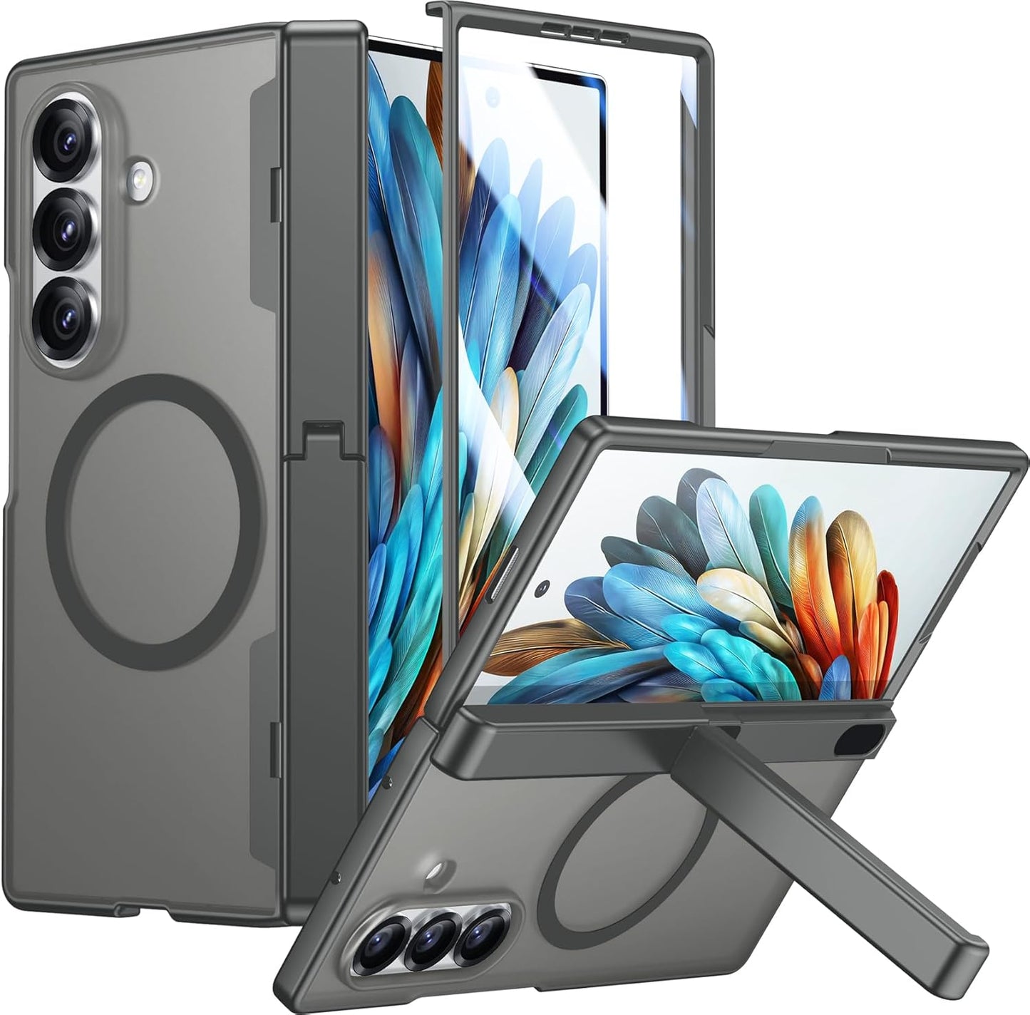 Temdan Magnetic Case for Samsung Galaxy Z Fold 7 with Kickstand
