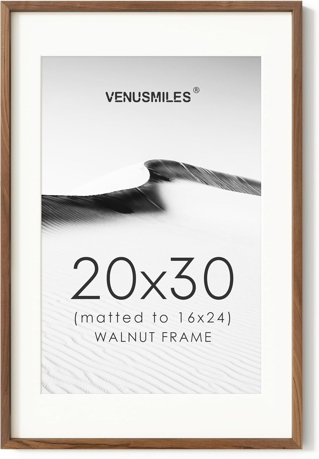 20x30 Poster Frame with Natural Walnut Wood and HD Glass